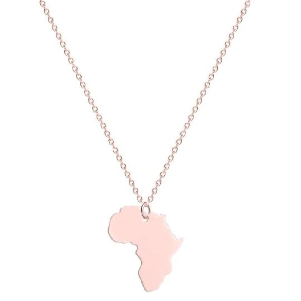 Stainless Steel Map of Africa Necklace